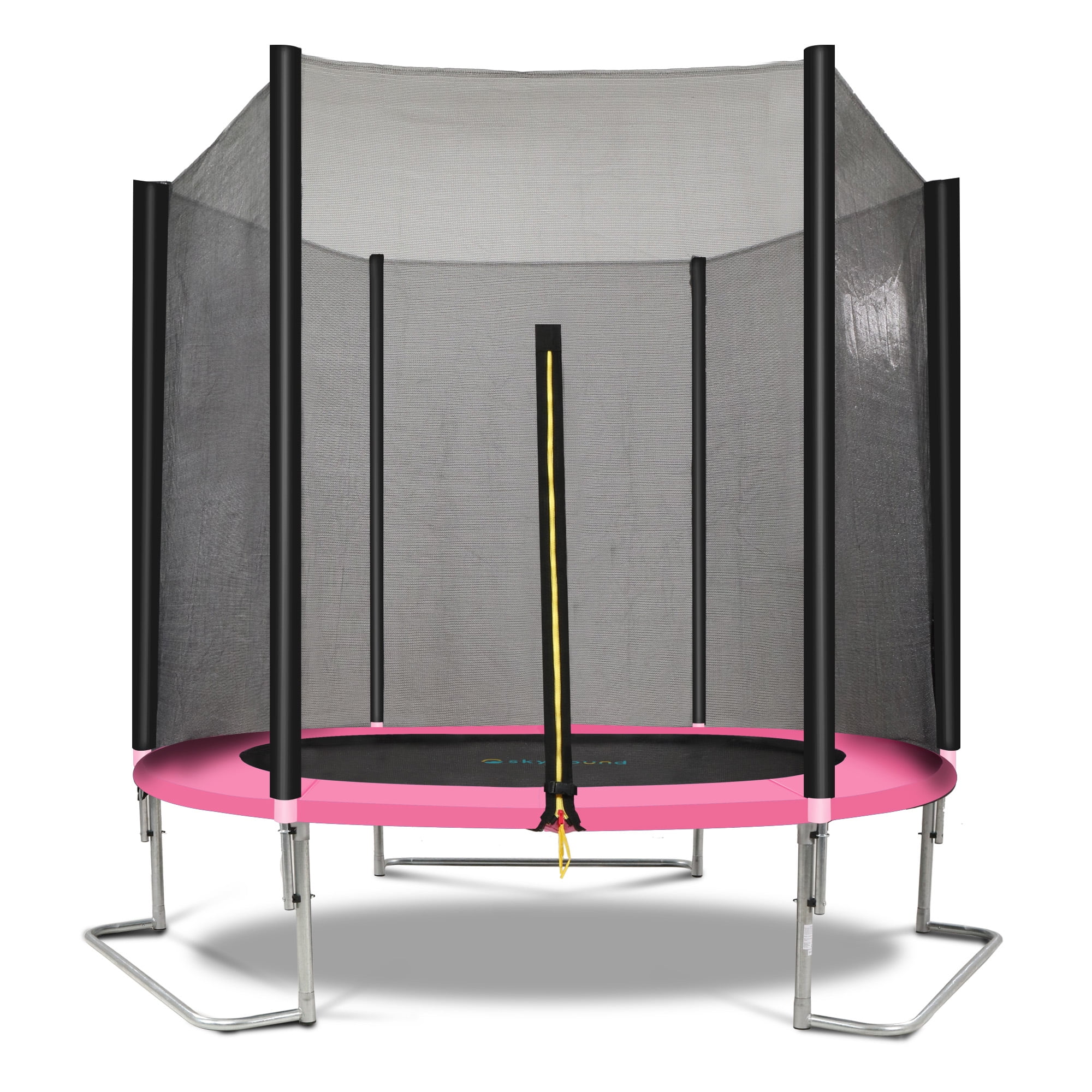 SkyBound 8 FT  Trampoline with Enclosure - Recreational Trampolines with  L-Shaped Legs for Extra Stability - Outdoor Trampoline for Kids and Adults