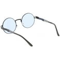 thumbnail image 4 of Oversize Round Sunglasses Engraved Metal Arm Cutout Color Tinted Lens 53mm (Black / Blue), 4 of 4