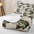 thumbnail image 4 of Feelyou Camo Largemouth Bass Fish Wildlife Twin Quilt Set for Men, Deep Ocean Twin Coverlet Set, Beige, 2 Pieces, 4 of 7