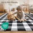 thumbnail image 4 of ODIKA 3'x5' Washable Accent Rug Under Checkered Farmhouse Vintage Tartan Border Doormat Plaid Flowing Dynamic for Bedside, Nursery Room, Pet Friendly & Non-Shedding, 4 of 7