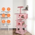 thumbnail image 5 of ZENY 55" Cat Tree Multi-Levels Condos Scratching Post Tower Play House, Pink, 5 of 11