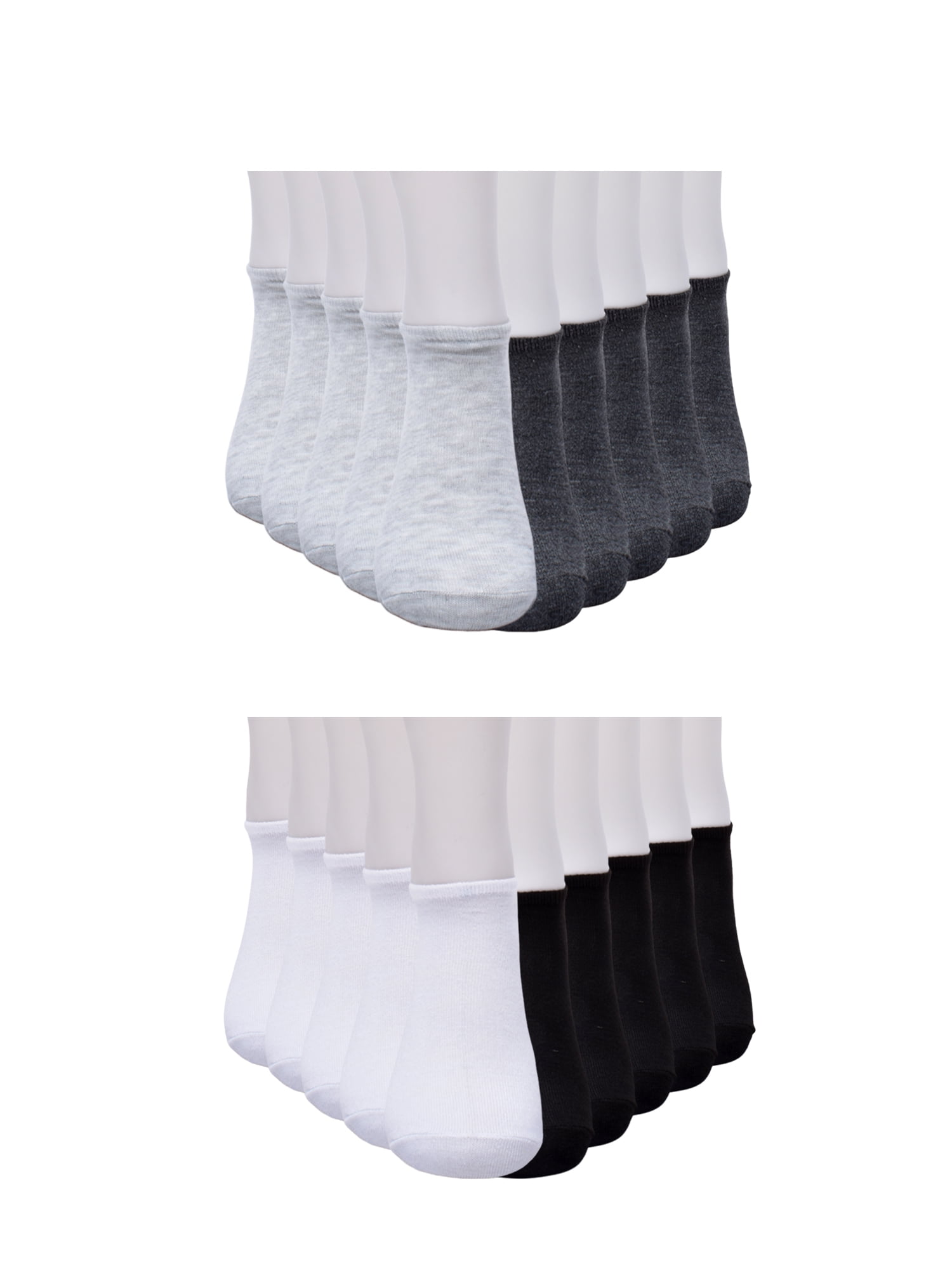 No Boundaries Womens Low-Cut Socks, 20-Pack, Shoe Size 4-10