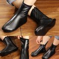 thumbnail image 4 of Waterproof PU Leather Slipper Socks for Women and Men Winter Warm Thick Fleece Lined Thermal Casual Home Carpet Socks, 4 of 9