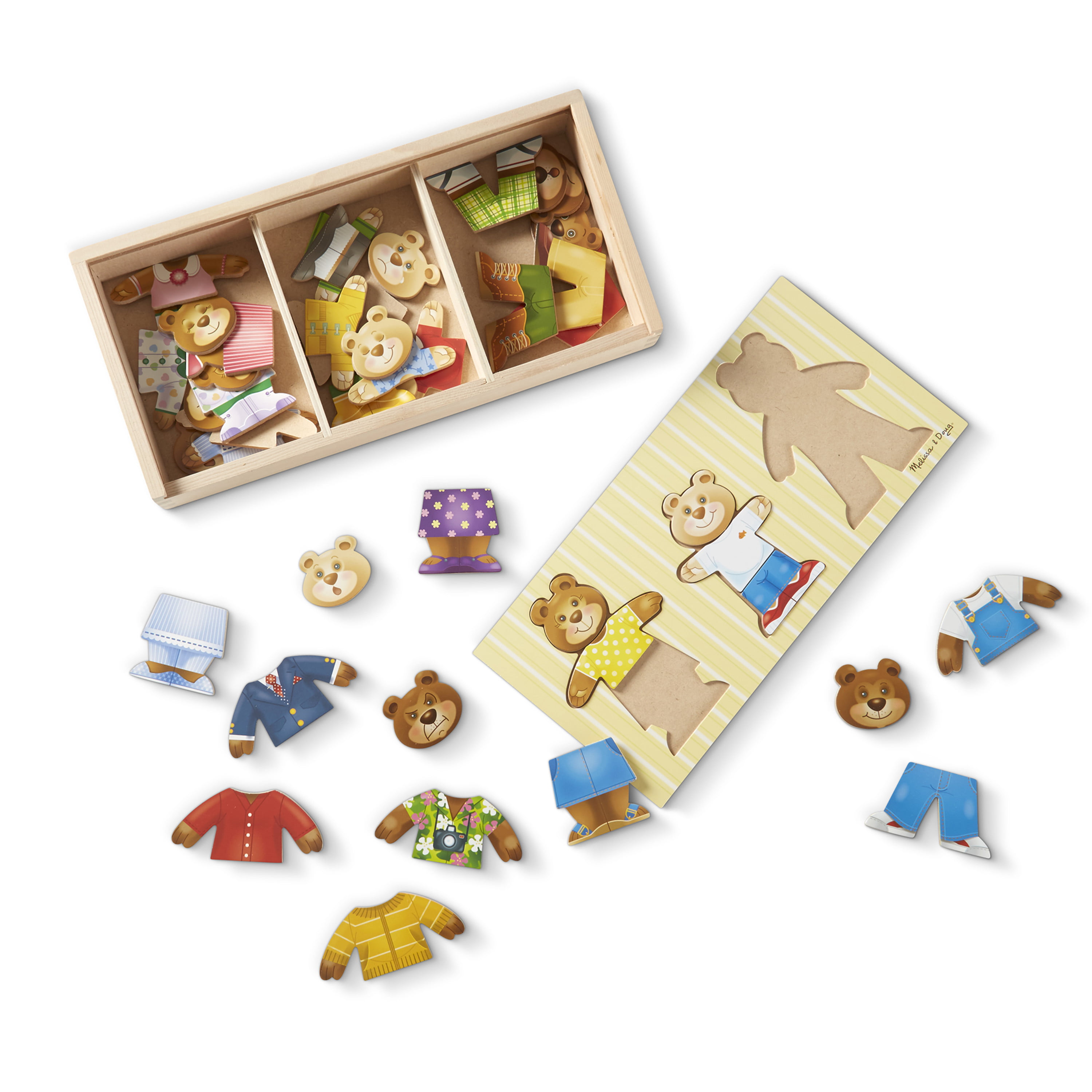 Toys Of Wood Oxford Wooden Bear Family Dress Up Puzzle Box Fun Jigsaw Puzzle 