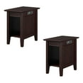 thumbnail image 1 of AFI Nantucket Table d'Appoint en Bois Massif avec Chargeur USB Ensemble de 2 Espresso, 1 of 6
