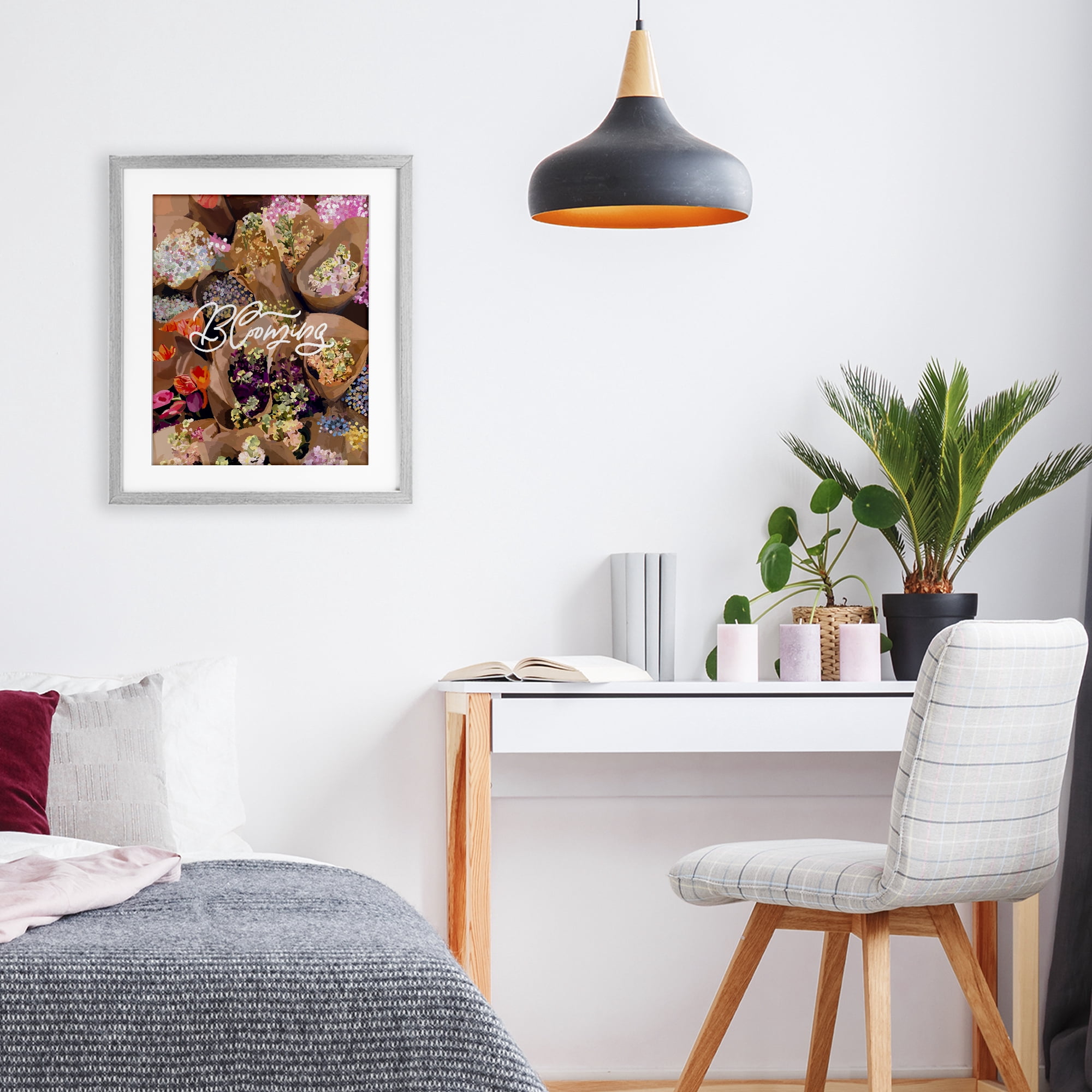 Stupell Industries Blooming Spring Bouquets Gray Framed Print Under Glass, design by Amelia Noyes