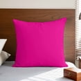 thumbnail image 4 of Rose Pink Pillow Covers 16x16 Inch, Farmhouse Solid Pink Color Modern Art Linen Pillowcase with Invisible Zipper, Decorative Throw Pillow Covers Cushion Case for Couch Sofa Bed Living Room, 4 of 9