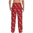 thumbnail image 2 of Bixox Men's Bulldog Red Patterned Pajama Pants with Pockets Lounge Clothes for Home, 2 of 5
