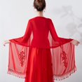 thumbnail image 5 of SWSMCLT Women's Fringe Pashmina Winter Shawl Open Front Semi Formal Pashmina Shawl Wedding Fall Elegant Cozy Red One Size, 5 of 5