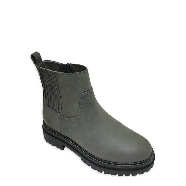 Time and Tru Women's Lug Chelsea Boots, Wide Width Available - Walmart.com
