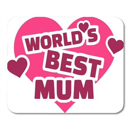 LADDKE Celebration Pink Love World Best Mum Mom Day Graphic Mousepad Mouse Pad Mouse Mat 9x10