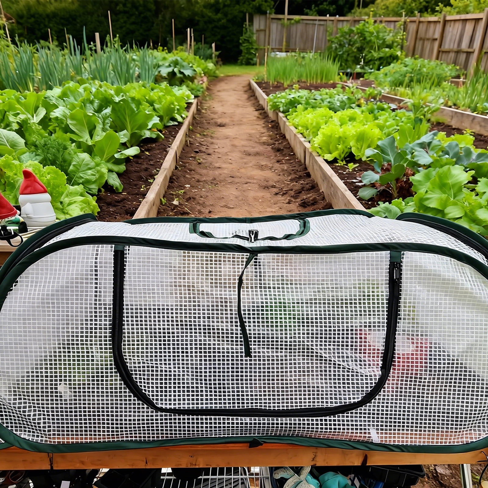 Garden Cover for Raised Bed Foldable Clear Greenhouse for Freeze Protective Row Plant Cover Accelerator Door Vegetable