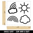 thumbnail image 2 of Rainbow Clouds Sun Medley Self-Inking Rubber Stamp Ink Stamper - Lime Green Ink - Small 1 Inch, 2 of 7