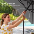 thumbnail image 6 of ACEGOSES 10 x 6.5ft LED Rectangle Outdoor Patio Deck Market Outside Table Umbrellas with Non-Fading Polyester canopy, Cold Gray, 6 of 9