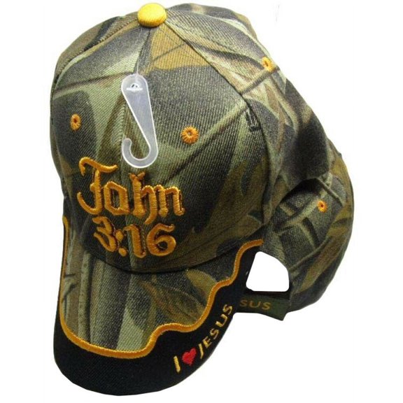 John 3:16 Jesus Christian Camo Camouflage Embroidered Cap Hat 834A TOPW