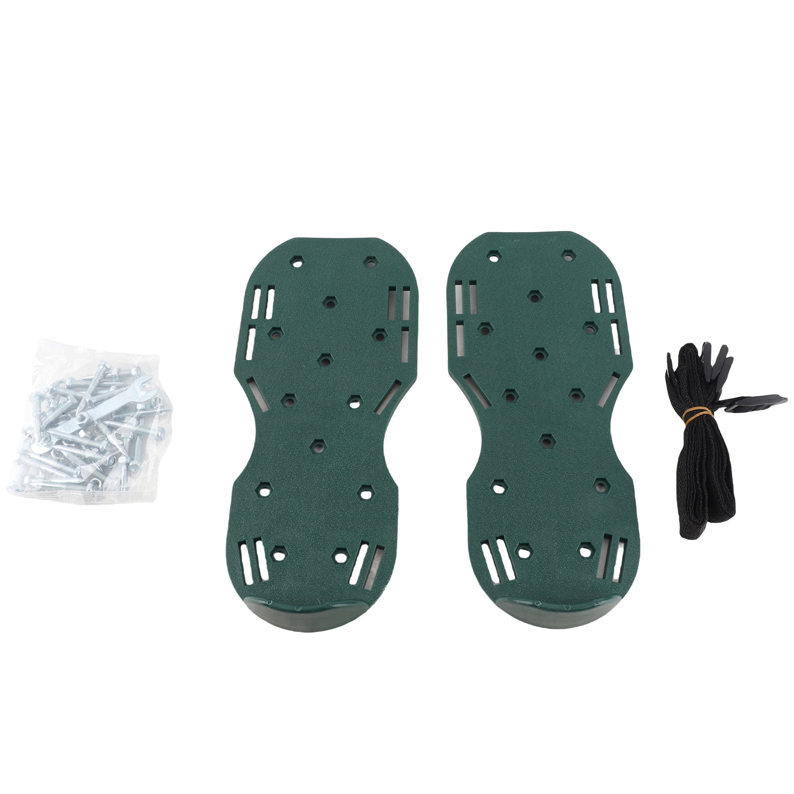 BIMZUC Lawn Aerator Shoes Spike Aerating Sandals with 2 Adjustable Straps Metal Buckles 26 Steel Spikes Heavy Duty Soil Aeration Tool 12.4 inches / 31.5 cm Green