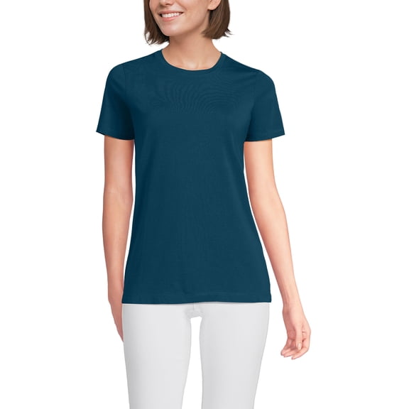 Lands' End Women's Relaxed Supima Cotton Crew Neck T-Shirt