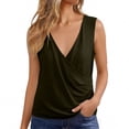 thumbnail image 5 of Cilsoka Womens Summer V Neck Wrap Tank Tops Casual Dressy Ruched Vest Tops Slim Fit Work Sleeveless Shirts, 5 of 6