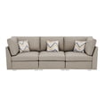 thumbnail image 3 of Miekor Furniture Amira 95.3" Beige Fabric Sofa Couch with Pillows W5U610, 3 of 5
