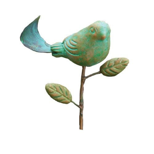 Ancient Graffiti Ceramic Teal Bird Plant Pick