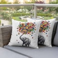 thumbnail image 3 of Outdoor Pillow Covers Pack of 2, Abstract Elephant Waterproof Throw Pillowcase Cushion Cases, Colorful Butterfly Red Blue Yellow Pink Decorative Pillow Cover for Couch Sofa Home Bed Patio, 3 of 9