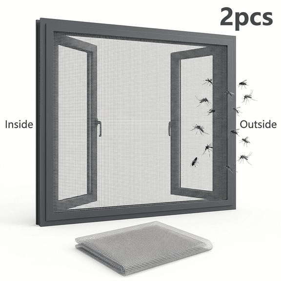 ROSEXIXI 2Pcs Fine Mesh Window Screen White Anti Insect  and Bird Net Cover Ideal for Kitchen Window RV Camper Use