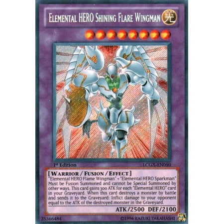 Yu-Gi-Oh! - Elemental HERO Shining Flare Wingman (LCGX-EN050) - Legendary Collection 2 - 1st Edition - Secret Rare, A single individual card from.., By YuGiOh Ship from