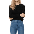 thumbnail image 3 of Yemak Women's Round Neck Long Sleeve Cable Knitted Sweater Pullover MK3312-BLK-L--BD, 3 of 5