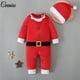 thumbnail image 3 of Ceeniu, mameluco navideño para bebé, Cosplay para niño y niña, mono de Papá Noel con sombrero, ropa de Navidad para recién nacido, disfraz de Festival para bebé, 3 of 4