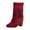 Wine, variant on Brown Womens Mid Calf Boots With Western Tassel And Side Zipper For Fall And Winter Casual Boho Style Suitable For Various Occasions Size 39