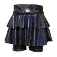 thumbnail image 3 of Bmisegm Skorts for Girls High Waist Shiny Tiered Cake Skort with Built in Shorts for Carnival Dance Party Performance Girls Skirt 6-7 Years, 3 of 3