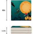 thumbnail image 3 of FMSHPON Happy Halloween Set of 6 Coaster for Drinks, Absorbent Ceramic Stone Coasters Cup Mat with Cork Base for Home Kitchen Room Coffee Table Bar Decor, 3 of 4
