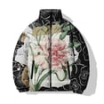 thumbnail image 2 of Abrigo de hombre con rosas, abrigo de hombre de alta calidad, abrigo frío de moda para invierno, abrigos para hombre Y2K, nuevos abrigos de plumón, flores, calidez, impresión 3D, genial, 2 of 4