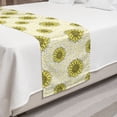 thumbnail image 2 of Yellow Polka Dot Bed Runner, Layout of Sunflower Silhouettes Leaves and Mini Spots, Decorative Accent Bedding Scarf for Hotels Homes and Guestrooms, King, Pastel Yellow Dark Grey, by Ambesonne, 2 of 2