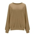 thumbnail image 4 of Ounisa Women's Oversized Crewneck Sweater Batwing Puff Long Sleeve Cable Slouchy Pullover Jumper Tops, 4 of 8