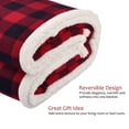 thumbnail image 2 of Buffalo Plaid Sherpa Throw TV Blanket, Super Soft Reversible Fleece Blanket for Cabin Bed or Couch, Catalonia series by Terrania, Red Plaid, 50"" x 60""., 2 of 7