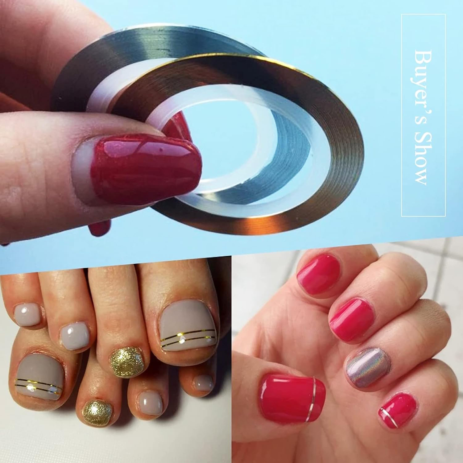 Nail Art Striping Tape Case – 6-teiliges Set Mit Aufbewahrungsbox – Für DIY Nageldesign, Maniküre Zubehör