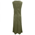 thumbnail image 5 of Gamivast Maxi Dresses for Women Loose Fit Crew Neck Long Dress Sleeveless Column Dress Solid Side Slit Casual Style for Summer Beach Lounge, 5 of 8