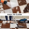 thumbnail image 5 of Brown Beige Outdoor Rug for Patio/Deck/Porch, Non-Slip Large Area Rug 4 x 6 Ft, Vintage Art Plaid Farmhouse Checkered Indoor Outdoor Rugs Washable Area Rugs, Reversible Camping Rug Carpet Runner, 5 of 8