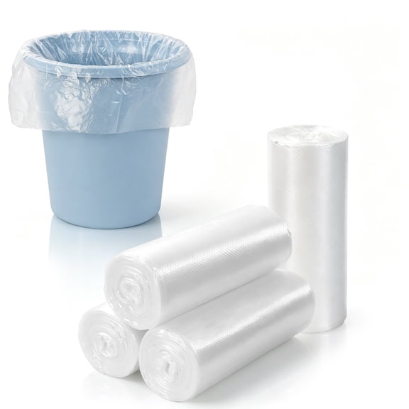 YSTDHL 200 Counts 4 Gallon Clear Small Garbage Bags Trash Bags, Wastebasket Bin Liners for Bathroom Bedroom Office Trash Can, 4 Rolls