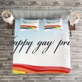 thumbnail image 3 of Ambesonne Pride Quilted Bedspread Set 3 Pcs, Celebratory Text Colorful, Queen Size, Multicolor, 3 of 3