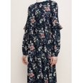 thumbnail image 5 of Navy Blue - Floral - Crew neck - Unlined - Viscose - Dress - Refka, 5 of 5