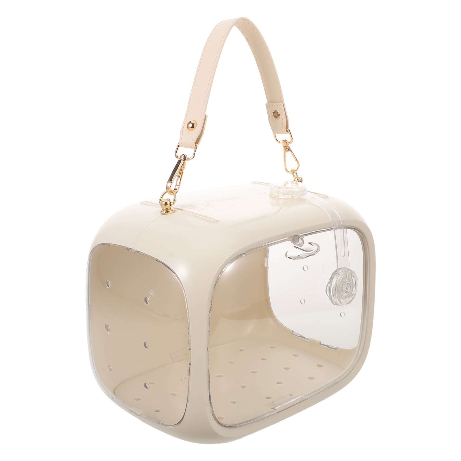 Healifty Portable Bird Carrying Cage for Parakeets and Small Parrots Lightweight Beige