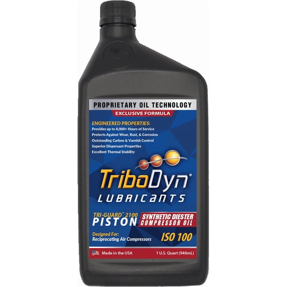 TriboDyn Tri-Guard 2100 Synthetic Ester Piston Compressor ISO 100 Compressor Oil, 1 Quart