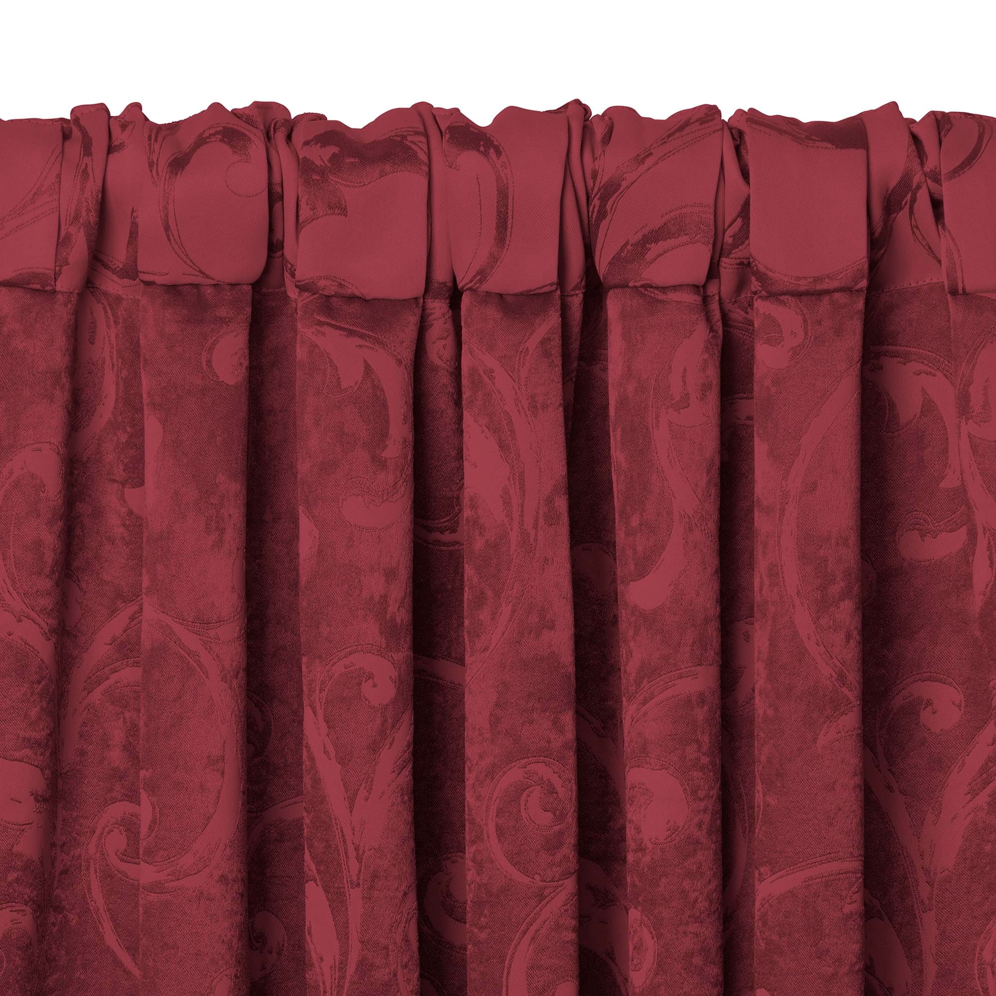 Elrene Home Fashions Mia Beaded Scallop Valance, Rouge, 52" x 19"