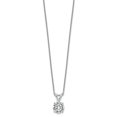 thumbnail image 2 of 14K White Gold Cable Necklace with Pendants Chain 1.50ct. 7.5mm Round D E F Pure Light Moissanite Solitaire 18 inch 7.5 mm, 2 of 4