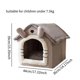 thumbnail image 2 of Casa para mascotas, tienda de campaña para mascotas pequeñas, cómoda, lavable, color gris claro, cueva para gatos, cama para perros, casa de peluche M, 2 of 9