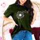 thumbnail image 2 of Ploknplq Plus Size Graphic Tees for Women,Shirts for Women,T Shirts for Women,Dandelion Graphic T Shirts Teen Cute Sunflower Print Tops,Graphic T-shirts,Beach Vacation Clothes for Women Army Green S, 2 of 4