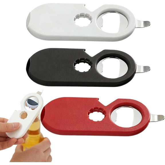 Magnetic Bottle Opener Set – Stainless Steel Multi Function Kitchen Tool, Refrigerator Magnet Beverage Accessory, Can Lid Twist Helper for Soda Juice Beer Containers (3 Pieces)