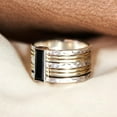 thumbnail image 2 of Black Onyx Ring 925 Sterling Silver Ring Two Tone Spinner Ring Handmade Ring Wide Band Ring Meditation Band Spinning Band Thumb Rings Wedding Gift Ring || Ali Baba Jewellery, 2 of 5